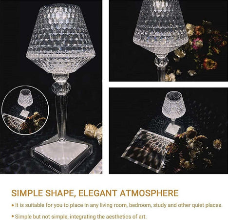 Lampada Da Tavolo In Cristallo Senza Fili Usb Ricaricabile Touch A 3 Vie 28x12cm Illuminazione/Illuminazione per interni/Lampade/Lampade da tavolo e abat-jour Trade Shop italia - Napoli, Commerciovirtuoso.it
