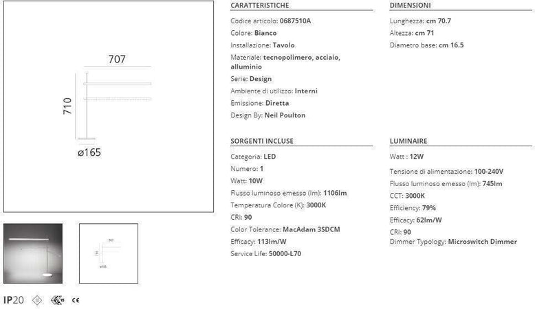 Artemide Talak Professional Tavolo - con base