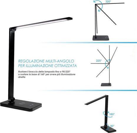 Lampada Da Tavolo Led Da Scrivania Con Ricarica Wireless Per Cellulari Xc-2681 Casa, arredamento e bricolage > Illuminazione da interno > Lampade da Tavolo Trade Shop italia - Napoli, Commerciovirtuoso.it
