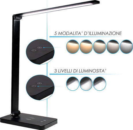 Lampada Da Tavolo Led Da Scrivania Con Ricarica Wireless Per Cellulari Xc-2681 Casa, arredamento e bricolage > Illuminazione da interno > Lampade da Tavolo Trade Shop italia - Napoli, Commerciovirtuoso.it