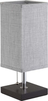 Lampada-da-Tavolo-Lume-da-Comodino-in-Legno-e-Tessuto-Grigio-Abatjour-36x13cm