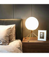 Lampada Da Tavolo Minimalista Bronzo Treppiedi Con Sfera Lume Abat Jour G9 D35