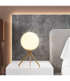 Lampada Da Tavolo Minimalista Bronzo Treppiedi Con Sfera Lume Abat Jour G9 D35