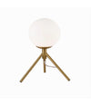Lampada Da Tavolo Minimalista Bronzo Treppiedi Con Sfera Lume Abat Jour G9 D35