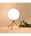 Lampada Da Tavolo Minimalista Bronzo Treppiedi Con Sfera Lume Abat Jour G9 D35