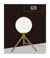 Lampada Da Tavolo Minimalista Bronzo Treppiedi Con Sfera Lume Abat Jour G9 D35