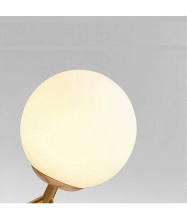 Lampada Da Tavolo Minimalista Bronzo Treppiedi Con Sfera Lume Abat Jour G9 D35