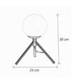 Lampada Da Tavolo Minimalista Bronzo Treppiedi Con Sfera Lume Abat Jour G9 D35