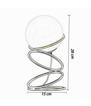 Lampada Da Tavolo Minimalista Lume In Metallo Bronzo Con Sfera In Vetro G9 D31