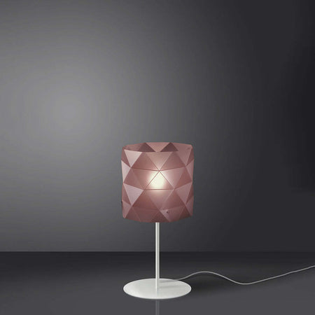 Lampada-Da-Tavolo-Moderna-1-Luce-Prisma-Polilux-Rosa-Metallico-H36-Made-In-Italy