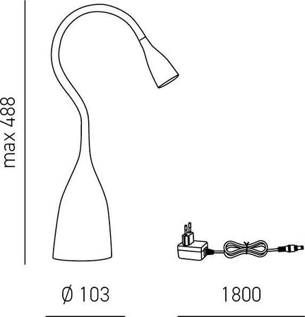Lampada-Da-Tavolo-Moderna-Nekkar-Silicone-E-Materie-Plastiche-Nero-Lucido-Led