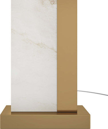 Lampada-Da-Tavolo-Moderno-Bianco-Metallo-Ottone-Paralume-Tessuto-Luce-E27-60W