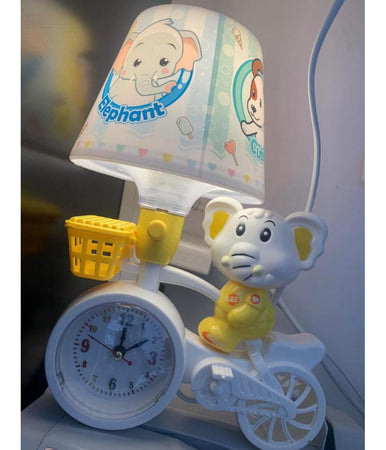 Lampada Da Tavolo Scrivania A Led Con Orologio Per Cameretta Elefante Su Bici