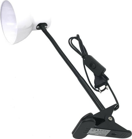 Lampada-Da-Tavolo-Scrivania-Braccio-Flessibile-Pinza-Lumetto-Bianco-E27-Universo