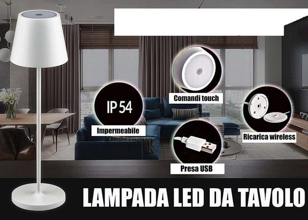 Lampada Da Tavolo Senza Fili Led Bianca Dimmerabile Touch Luce Bianca Calda 2 W Illuminazione/Illuminazione per interni/Lampade/Lampade da tavolo e abat-jour Trade Shop italia - Napoli, Commerciovirtuoso.it