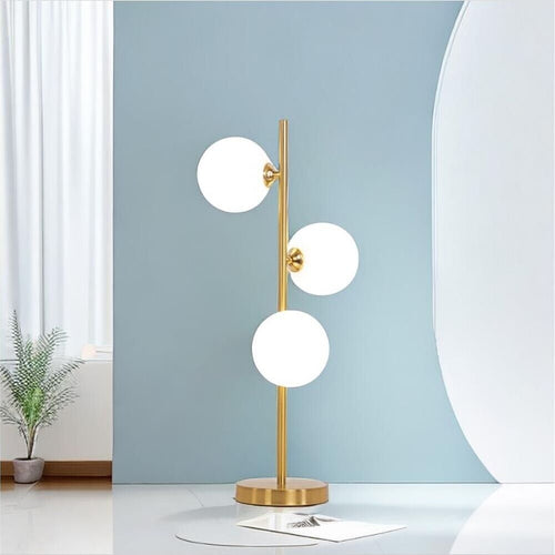 Lampada-Da-Tavolo-Terra-3-Sfere-Sfera-In-Vetro-Bianco-Stelo-G9-Lume-Bronzo-D33-Universo