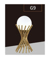 Lampada Da Tavolo Tubolare Minimalista In Metallo Bronzo Con Sfera Vetro G9 D32