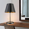 Lampada da tavolo Verda ASZ1212 in metallo e paralume tessuto nero