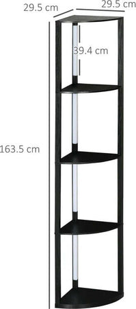Lampada-da-Terra-a-Colonna-in-MDF-con-4-Ripiani-e-Illuminazione-a-LED-da-3000K,-41x29.5x163.5-cm,-Nero-MK6B31-465V90BKMK6