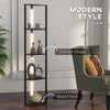 Lampada-da-Terra-a-Colonna-in-MDF-con-4-Ripiani-e-Illuminazione-a-LED-da-3000K,-41x29.5x163.5-cm,-Nero-MK6B31-465V90BKMK6