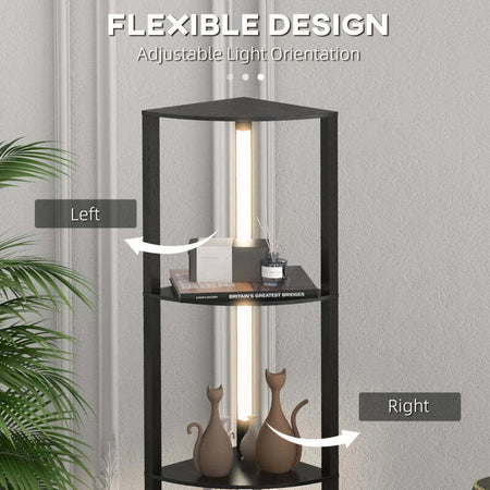Lampada-da-Terra-a-Colonna-in-MDF-con-4-Ripiani-e-Illuminazione-a-LED-da-3000K,-41x29.5x163.5-cm,-Nero-MK6B31-465V90BKMK6