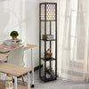 Lampada-da-Terra-a-Colonna-in-MDF-e-Plastica-con-2-Ripiani,-per-Soggiorno,-Studio-e-Camera-da-Letto,-26x26x156-cm-UJ6B31-321V90UJ6