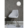 Lampada da terra a stelo Yumak MDL4256 grigio e paralume tessuto bianco