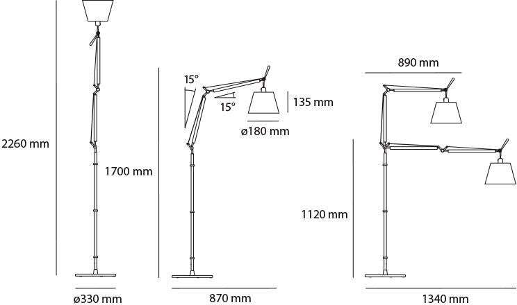 Lampada da terra Artemide Tolomeo Basculante Halo