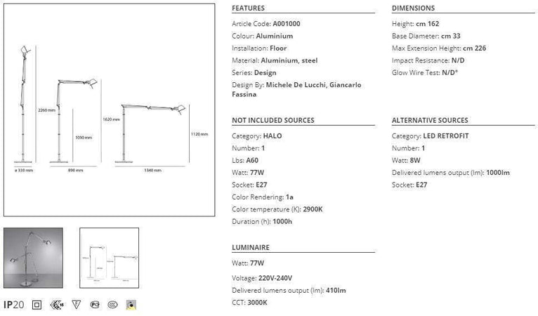 Artemide Tolomeo Floor