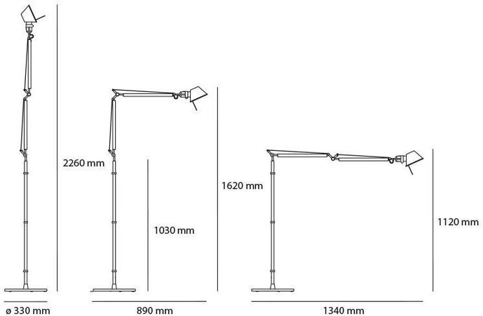 Lampada da terra Artemide Tolomeo Floor LED 3000K