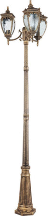 Lampada-Da-Terra-Classica-Da-Esterno-Alluminio-Oro-3-Luci-E27-60W-Ip44