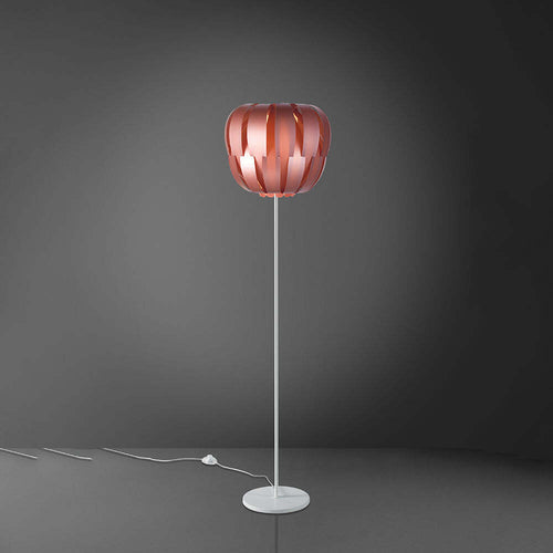 Lampada-Da-Terra-Con-Base-1-Luce-Queen-Polilux-Rosa-Metallico-D60-Made-In-Italy