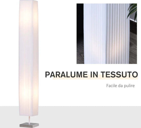 Lampada-da-Terra-con-Piantana-in-Tessuto,-Bianco-YH8B31-019YH8