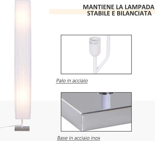 Lampada-da-Terra-con-Piantana-in-Tessuto,-Bianco-YH8B31-019YH8