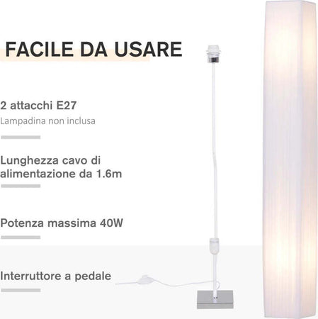 Lampada-da-Terra-con-Piantana-in-Tessuto,-Bianco-YH8B31-019YH8