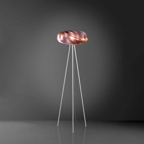 Lampada-Da-Terra-Con-Treppiede-1-Luce-Flat-Polilux-Rosa-Metallico-Made-In-Italy