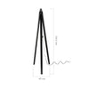 Lampada da terra Deco MDL3010 treppiede legno nero
