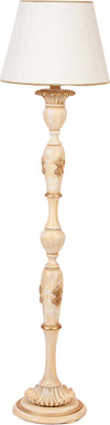 Lampada-Da-Terra-In-Legno-Classico-Crema-Decapè-Oro-Con-Paralume-1-Luce-Picchio