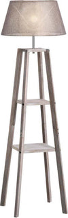 Lampada-da-Terra-in-Legno-con-3-Ripiani-e-Paralume-in-Tessuto,-45x45x148cm,-Grigio-VB8B31-144VB8