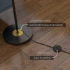 Lampada-da-Terra-in-Metallo-ad-Albero-con-3-Paralumi-in-Vetro,-Ø36x162-cm,-Nero-e-Grigio-WL5B31-464V90BKWL5