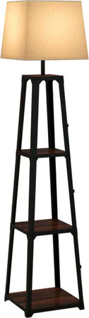 Lampada-da-Terra-in-Metallo-e-MDF-a-3-Ripiani-con-Paralume-in-Tessuto,-Ø42x166-cm,-Nero-e-Beige-QL2Lampada-da-Terra-in-Metallo-e-MDF-a-3-Ripiani-con-Paralume-in-Tessuto,-Ø42x166-cm,-Nero-e-Beige-QL2B31-466V90BKQL2