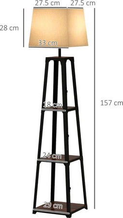 Lampada-da-Terra-in-Metallo-e-MDF-a-3-Ripiani-con-Paralume-in-Tessuto,-Ø42x166-cm,-Nero-e-Beige-QL2Lampada-da-Terra-in-Metallo-e-MDF-a-3-Ripiani-con-Paralume-in-Tessuto,-Ø42x166-cm,-Nero-e-Beige-QL2B31-466V90BKQL2