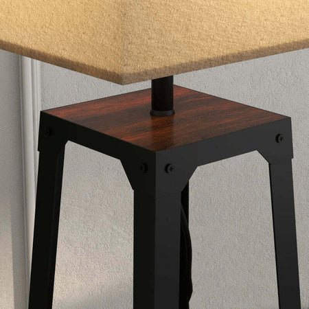 Lampada-da-Terra-in-Metallo-e-MDF-a-3-Ripiani-con-Paralume-in-Tessuto,-Ø42x166-cm,-Nero-e-Beige-QL2Lampada-da-Terra-in-Metallo-e-MDF-a-3-Ripiani-con-Paralume-in-Tessuto,-Ø42x166-cm,-Nero-e-Beige-QL2B31-466V90BKQL2