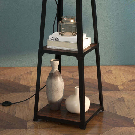 Lampada-da-Terra-in-Metallo-e-MDF-a-3-Ripiani-con-Paralume-in-Tessuto,-Ø42x166-cm,-Nero-e-Beige-QL2Lampada-da-Terra-in-Metallo-e-MDF-a-3-Ripiani-con-Paralume-in-Tessuto,-Ø42x166-cm,-Nero-e-Beige-QL2B31-466V90BKQL2