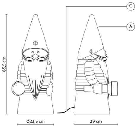 Lampada da terra LED per esterni Karman Ottavo