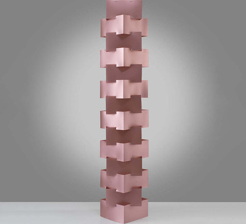 Lampada-Da-Terra-Moderna-1-Luce-Building-In-Polilux-Rosa-Metallico-Made-In-Italy
