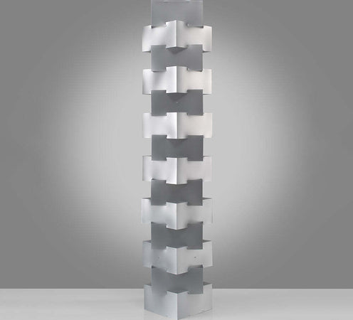 Lampada-Da-Terra-Moderna-1-Luce-Building-In-Polilux-Silver-Made-In-Italy