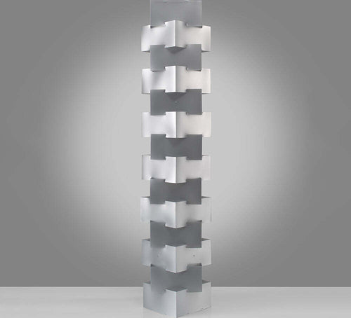 Lampada-Da-Terra-Moderna-1-Luce-Building-In-Polilux-Silver-Made-In-Italy