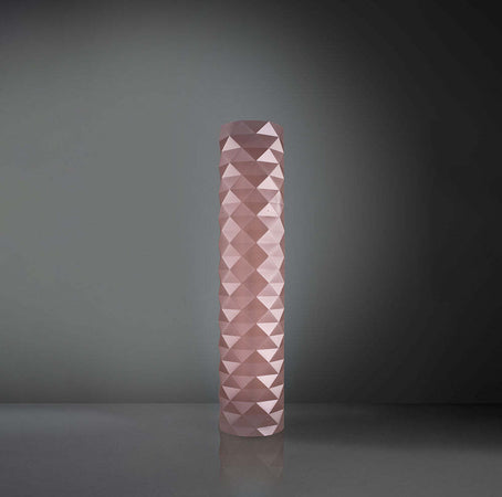 Lampada-Da-Terra-Moderna-3-Luci-Prisma-Polilux-Rosa-Metallico-H122-Made-In-Italy