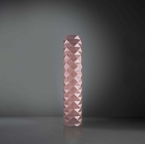 Lampada-Da-Terra-Moderna-3-Luci-Prisma-Polilux-Rosa-Metallico-H122-Made-In-Italy